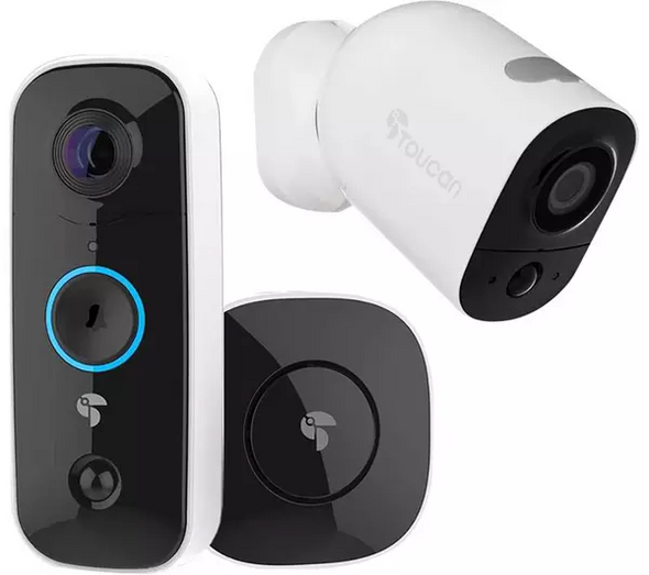 Toucan Smart Wireless Video Doorbell With FHD 1080p WiFi Security Camera Bundle