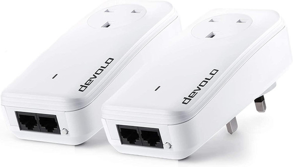 Devolo Dlan 550 Duo+ SE Passthrough Powerline Kit 2 x Ethernet LAN Twin pack