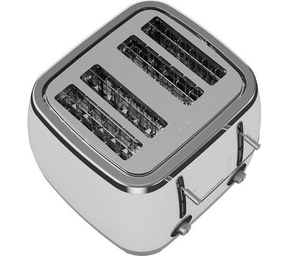 Beko Cosmopolis TAM8402CR 4 Slice Toaster With Defrost & Reheat White & Chrome