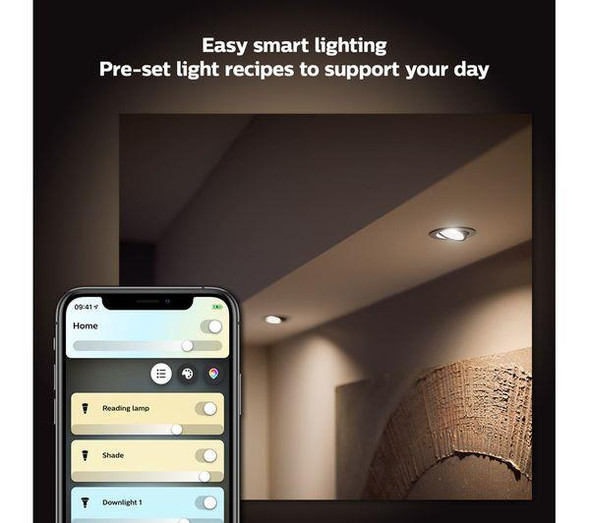 Philips Hue GU10 White Ambiance Smart LED Spotlight with Bluetooth - Twin Pack