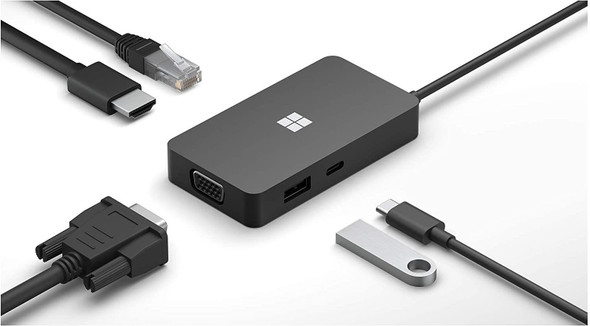 Microsoft USB-C Travel Hub Docking Station Black USB-C VGA HDMI GigE