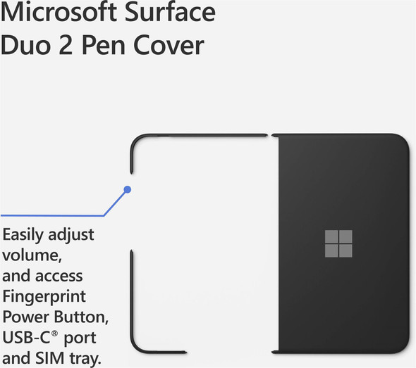 Microsoft Magnetic Store & Charge Pen Cover for Surface Duo 2 - Obsidian Black
