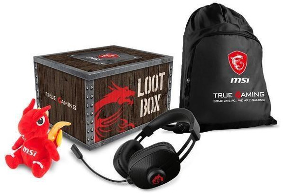 MSI Gaming Loot Box with Dragon Fever Gaming Headset & Bag & Lucky Plush