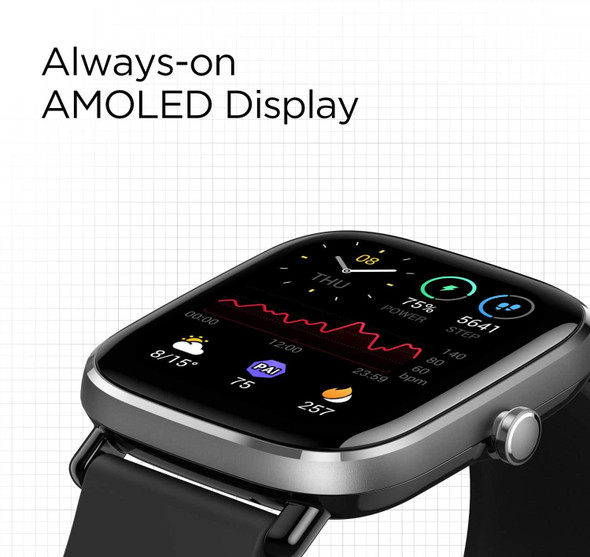 Amazfit GTS 2 Mini 1.55" AMOLED Health & Fitness Smart Watch - Black
