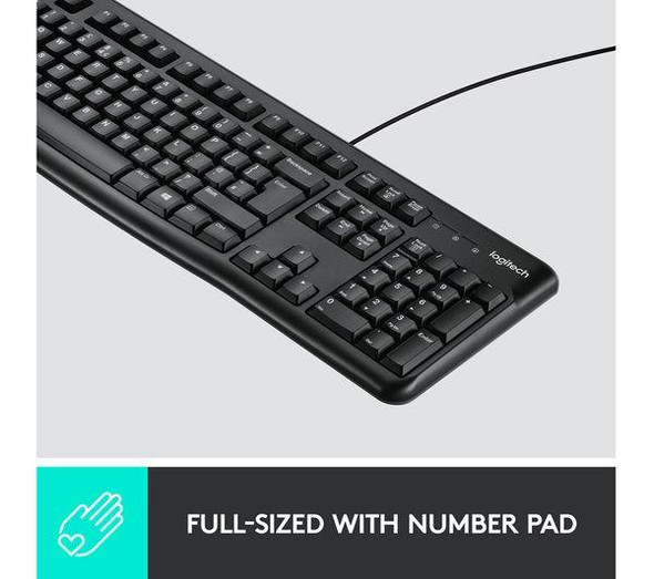 Logitech MK120 Wired Keyboard & Mouse Set - Black