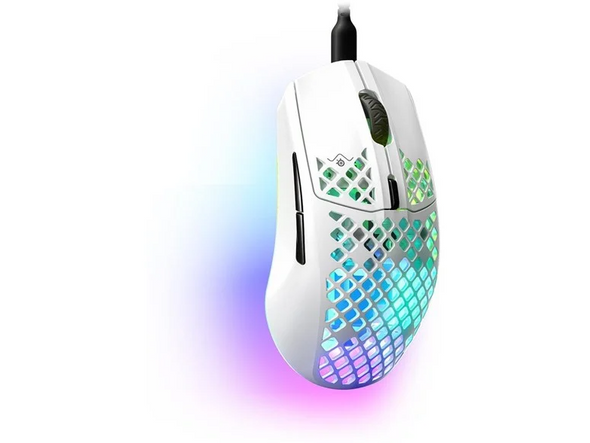 SteelSeries Aerox 3 (2022 Edition) Wired Optical RGB Gaming Mouse Snow White