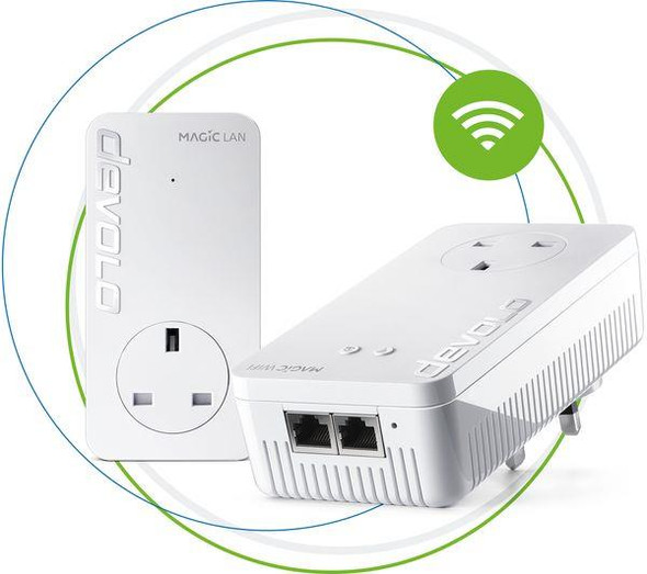Devolo Magic 2 WiFi Powerline Adapter Kit - Twin Pack - Up to 2400 Mbps