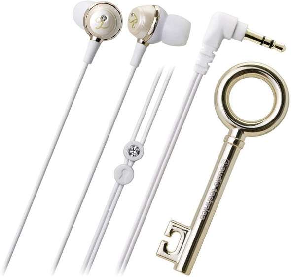 Audio-Technica ATH-CKF500IV In-Ear Wired Headphones with Rhinestone - Ivory