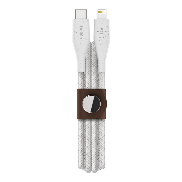 Belkin Boost Charge USB-C Cable Lightning + Strap Apple iPhone 10ft / 3m White