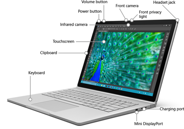 Microsoft Surface Book 13.5" 2 in 1 Core i5 6300U 8GB 256GB 940M GERMAN KEYBOARD