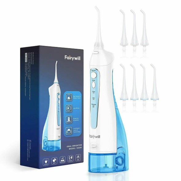 Fairywill 5020E Rechargeable Oral Water Irrigator Flosser for Teeth IPX7