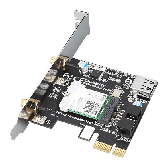 Gigabyte Dual Band Intel WiFi 6 2x2 MIMO Wireless PCIe Adapter with Bluetooth 5
