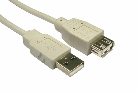 USB 2.0 Type A Extension Cable Hi-Speed Shielded Male to Female - 1 Metre - Grey