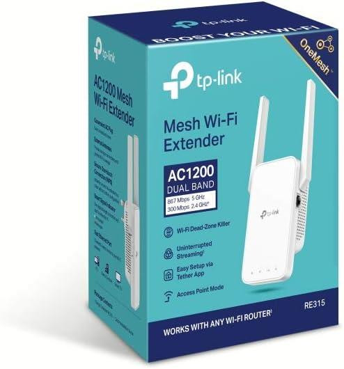 TP-Link AC1200 Mesh Wi-Fi Range Extender, Dual band Broadband/Wi-Fi Extender