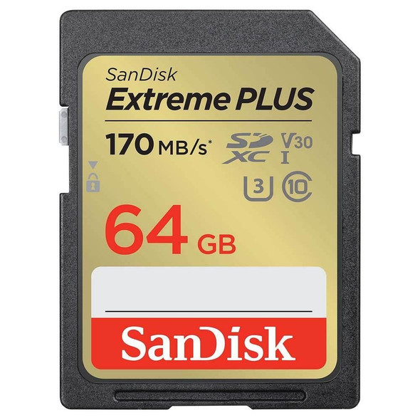 SanDisk 64GB Extreme PLUS 170MB/S UHS-I SDXC Memory Card