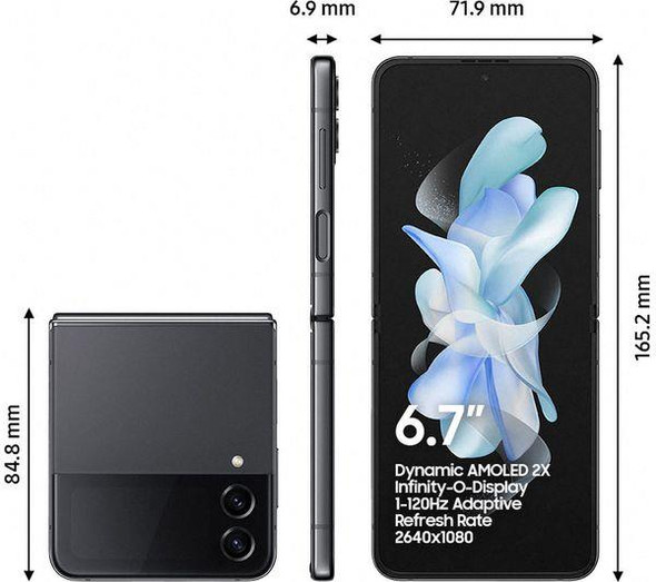 Samsung Galaxy Z Flip4 6.7" AMOLED 128GB Foldable Smart Phone - Graphite