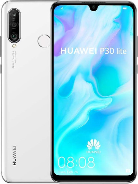 Huawei P30 Lite 4G 6.15" 4GB / 128GB Android Unlocked Smart Phone - White