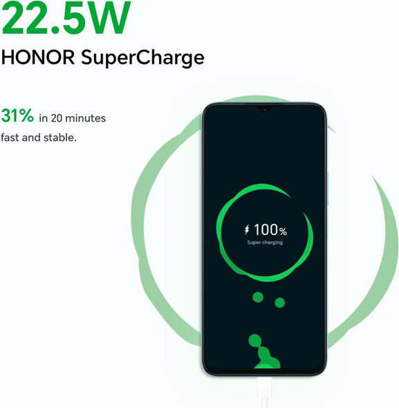 Honor X6a 4+128GB Cyan Lake Unlocked, Android Smartphone