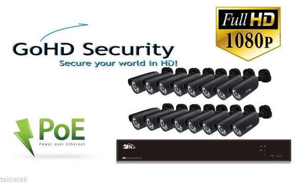 Go HD Security 16 Channel CCTV NVR with 2 x 1080p Night Vision PoE Cameras
