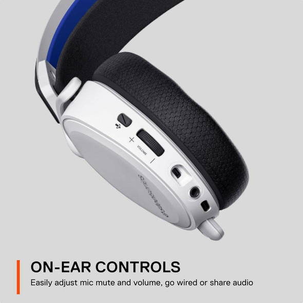 SteelSeries Arctis 7P+ Wireless Gaming Headset for PS5/ PC USB-C, White