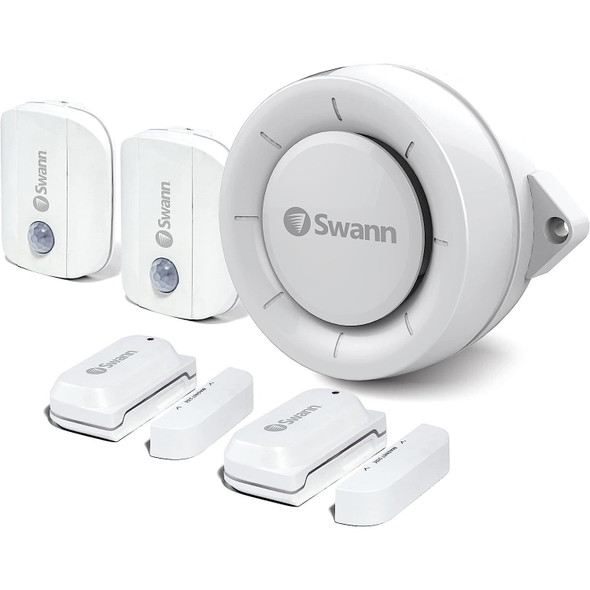 Swann SWIFI-ALARMKITA-GL Smart Indoor Alarm Siren & Sensors Bundle - White