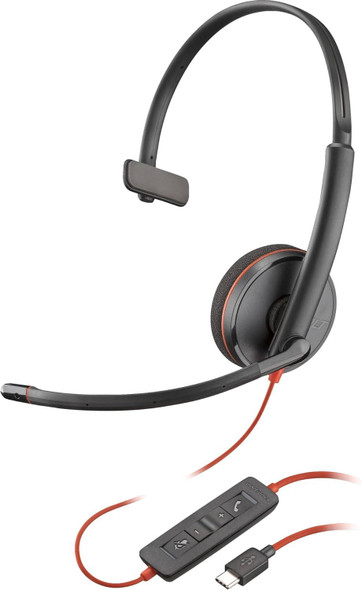 Poly Blackwire 3210 Monaural USB-C Headset Headphones