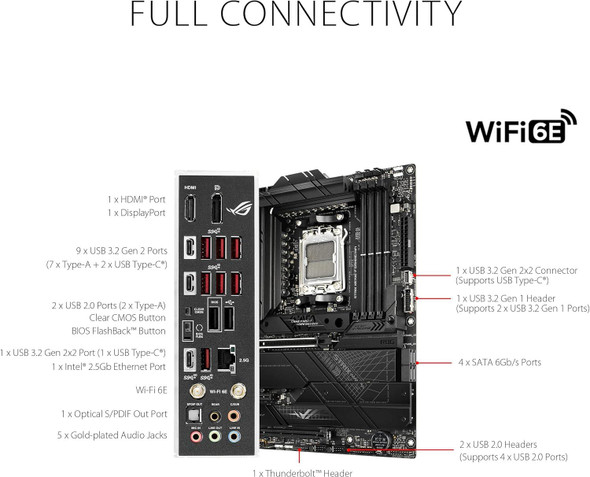 ASUS ROG Strix X670E-F Gaming WiFi ATX Motherboard - AM5, DDR5, PCIe 5.0