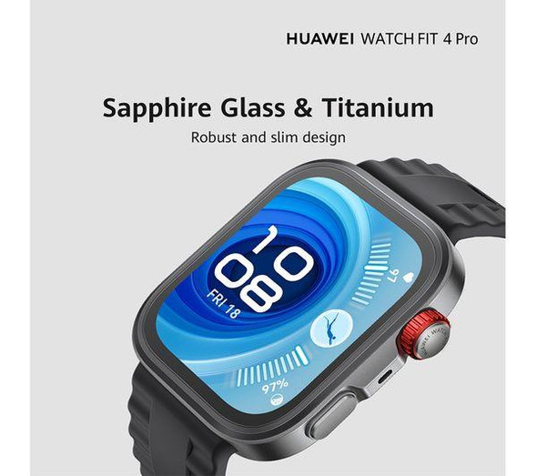 HUAWEI Watch Fit 4 Pro Smartwatch Titanium Black ECG GPS 10-Day Battery