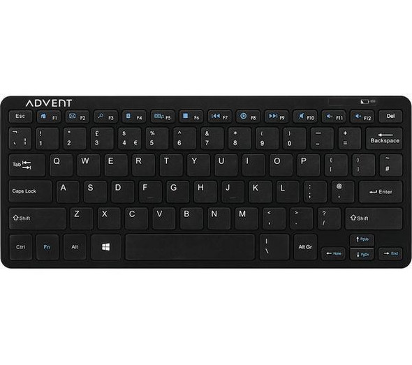 Advent AKBMM15 Compact Wireless Keyboard for PC & Mac - Black QWERTY UK Layout Advent AKBMM15 Compact Wireless Keyboard for PC & Mac - Black QWERTY UK Layout