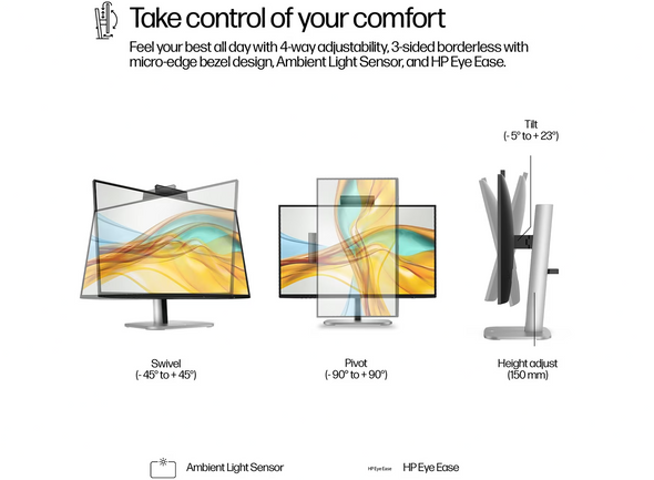 HP Series 5 Pro 24" FHD USB-C Conferencing Monitor 5MP Webcam HP Series 5 Pro 24" FHD USB-C Conferencing Monitor 5MP Webcam