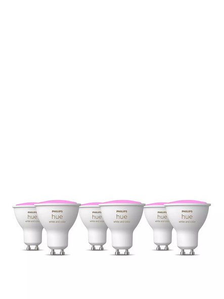 Philips Hue White & Colour Ambiance GU10 Smart LED Bulbs (6-Pack)