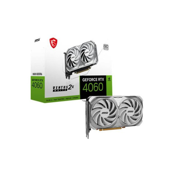 MSI GeForce RTX 4060 Ventus 2X OC 8GB GDDR6 White Graphics Card