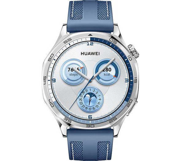 HUAWEI Watch GT 5 46mm Smartwatch Silver with Blue Nylon Strap GPS Heart Rate