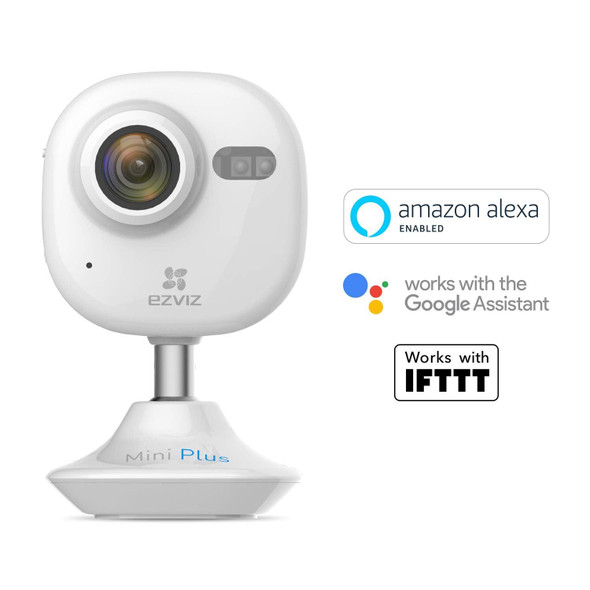 EZVIZ Mini Plus White, 1080p WiFi Smart Home Security Camera, Works with Alexa