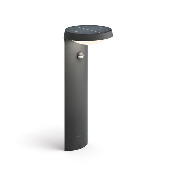 Philips Tyla Solar LED Outdoor Pedestal Light with Motion Sensor Anthracite IP44 Philips Tyla Solar LED Outdoor Pedestal Light with Motion Sensor Anthracite IP44
