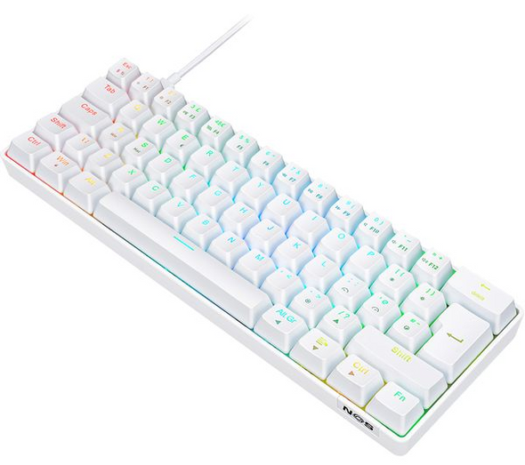 NOS C-450 Mini Pro Mechanical Gaming Keyboard RGB USB PC Mac - White