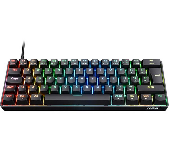 NOS C-450 Mini Pro Mechanical Gaming Keyboard 60% Compact RGB USB PC Mac Black NOS C-450 Mini Pro Mechanical Gaming Keyboard 60% Compact RGB USB PC Mac Black