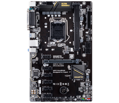 Gigabyte H110-D3A, Intel (LGA1151) DDR4 m.2 GB LAN, ATX Motherboard – image 2