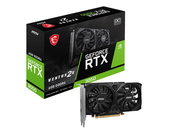 MSI NVIDIA GeForce RTX 3050 VENTUS 2X E 6GB OC GDDR6 Graphics Card PCIe 4.0