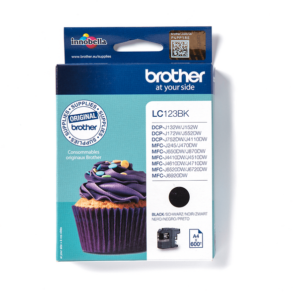 Genuine Brother LC123BK Black Ink Cartridge LC123 DCP-J132W MFC-J470DW