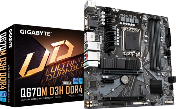 Gigabyte Q670M D3H DDR4 Motherboard LGA1700 Intel vPro Dual LAN Micro-ATX