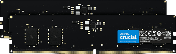 Crucial 64GB Kit (2x32GB) DDR5 5600MHz CL46 Desktop Memory RAM UDIMM