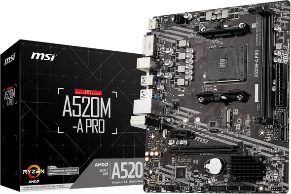 MSI A520M-A PRO Motherboard mATX AMD Ryzen 3rd Gen AM4 DDR4 Boost