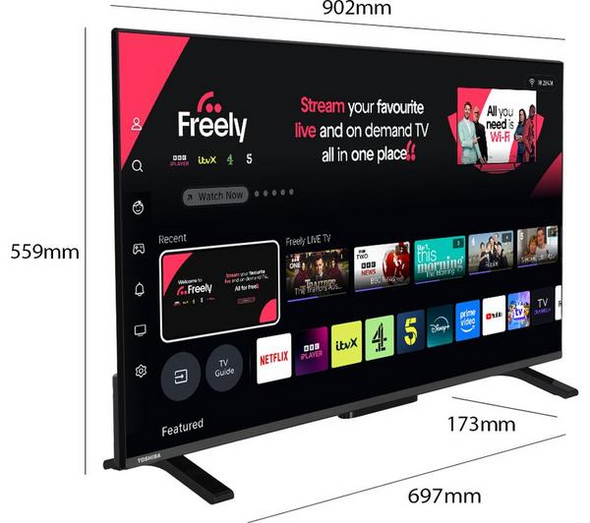 Toshiba 40LV2553DB 40" Full HD LED TV Freeview Play HDMI USB Black