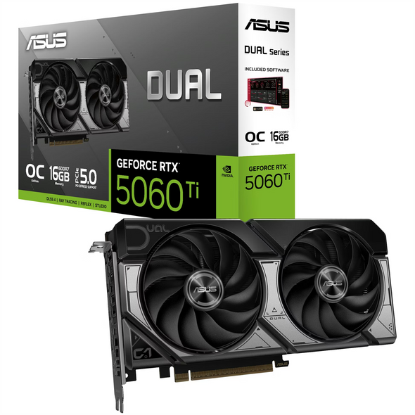 Asus Dual Nvidia GeForce RTX 5060 Ti OC Edition 16GB GDDR7