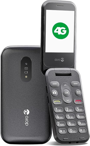 Doro 2800 4G Unlocked Big Button Flip Mobile Phone Black