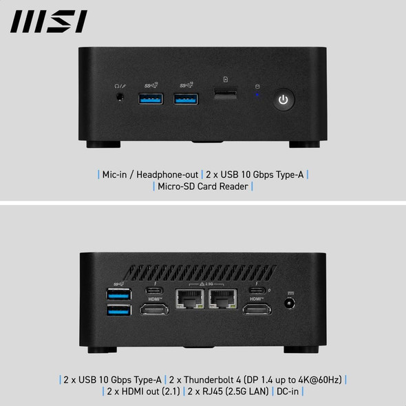 MSI Cubi NUC 1M Mini PC Intel Core 3 100U 8GB DDR5 512GB SSD Windows 11 Pro