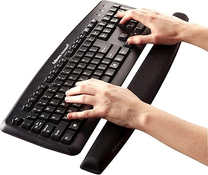 Fellowes Memory Foam Keyboard Wrist Support Rest Ergonomic Typing Cushion Black