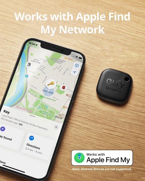 eufy Security SmartTrack Link Bluetooth Tracker 2 Pack Works with Apple Find My