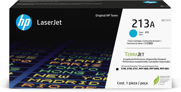 HP 213A Cyan Original LaserJet Toner Cartridge - W2131A
